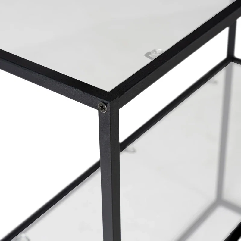Comoda Berra neagra, structura metalica, blat din sticla securizata [8]