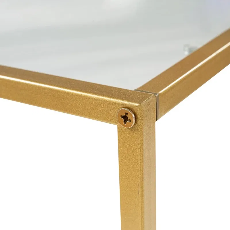 Comoda Canvas aurie, design modern, blat din sticla securizata [10]