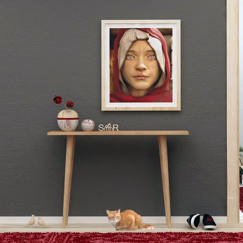 Comoda Desidero, stejar natural, picioare lemn, stil minimalist [2]