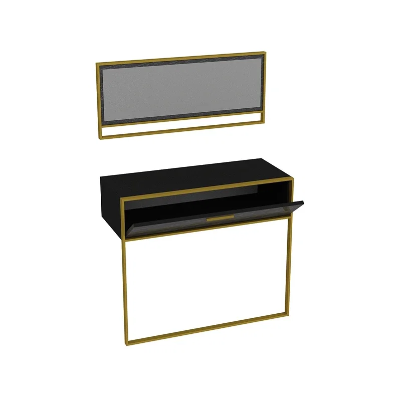 Comoda eleganta negru si auriu, 90x76,8 cm, cu picioare metalice [2]