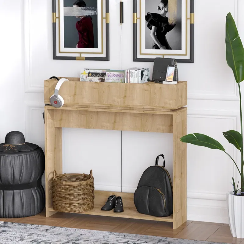 Comoda Puppa, stejar safir, 100 cm, picioare metalice, stil elegant [2]