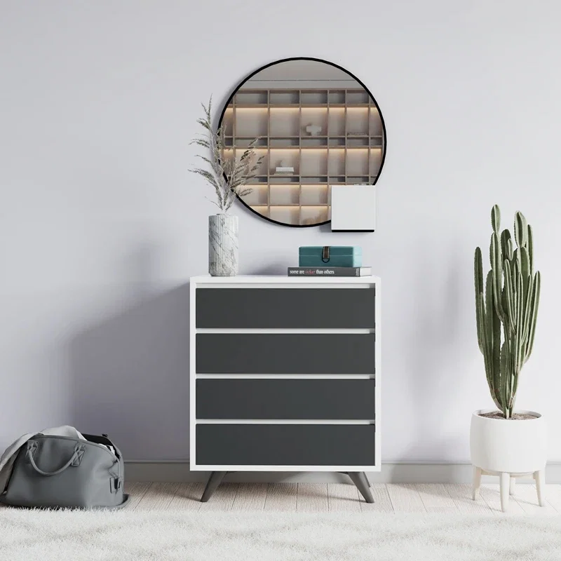 Comoda Suvera, alba si antracit, 4 sertare, moderna si practica [2]