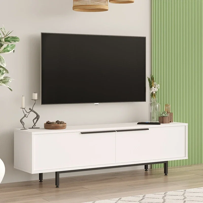 Comoda TV alba cu picioare metalice 160x45 cm [1]