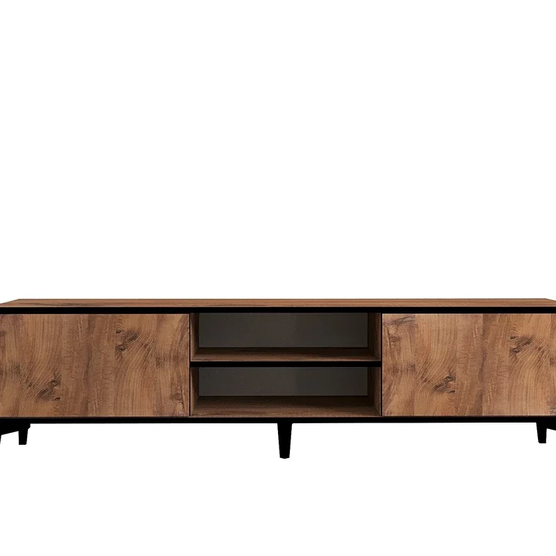 Comoda TV Begi, design modern, stejar atlantic si negru, multiple compartimente, 180 cm [4]