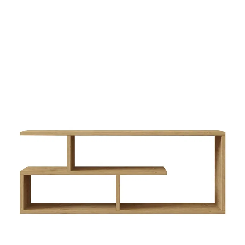 Comoda TV Cafu, stejar safir, rafturi multiple, design minimalist, 100 cm [3]