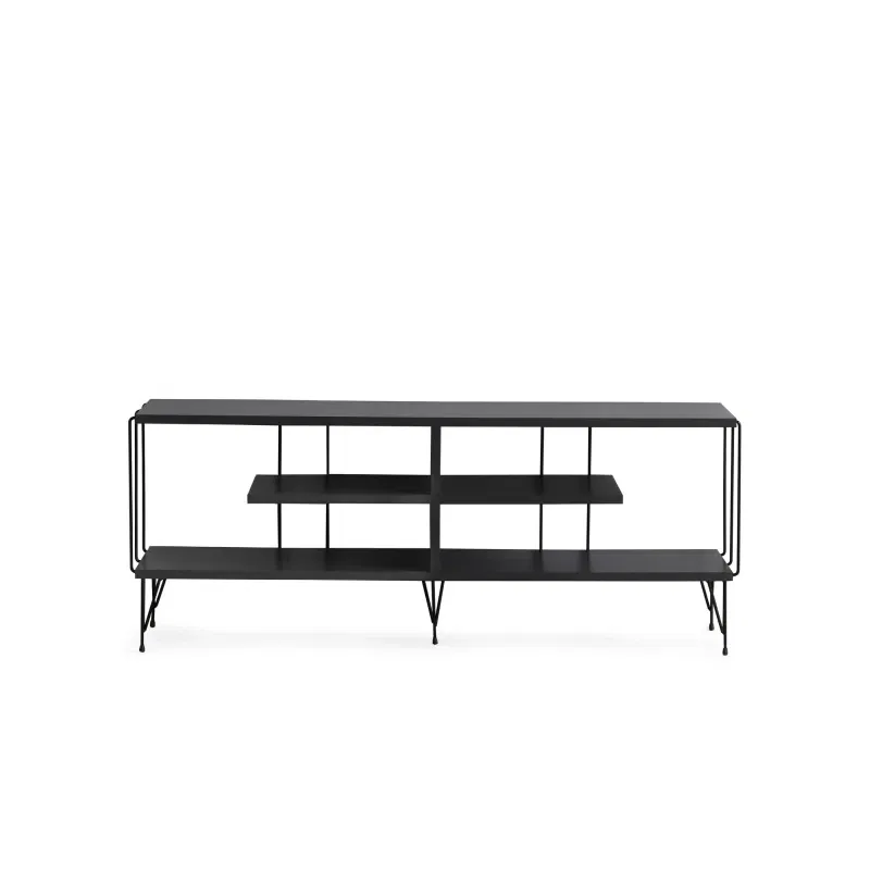 Comoda TV Eze antracit, cu structura stabila si picioare metalice [3]