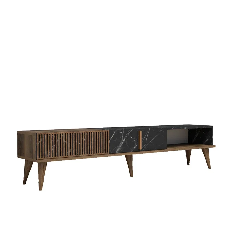 Comoda TV Milan, nuc si negru, design minimalist, 180 cm [5]