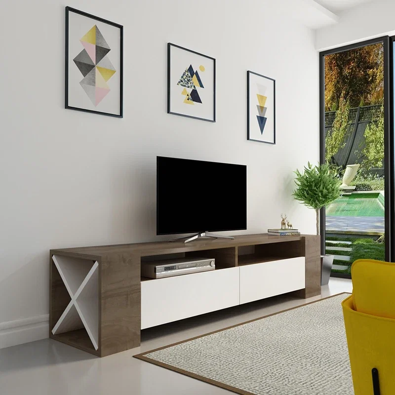 Comoda TV nuc alba spatioasa si versatila Sossurko 155 cm [2]