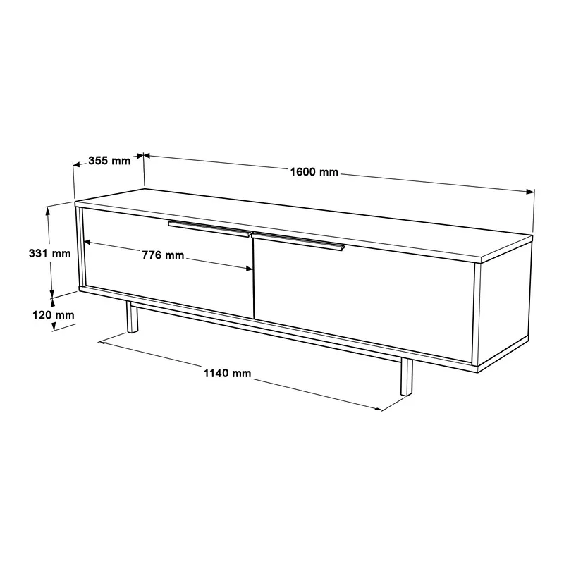 Comoda TV nuc cu picioare metalice 160x45 cm [6]