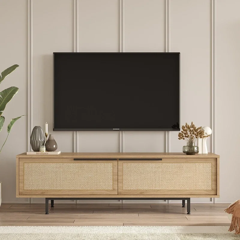 Comoda TV nuc stejar cu picioare metalice 160x45 cm [7]