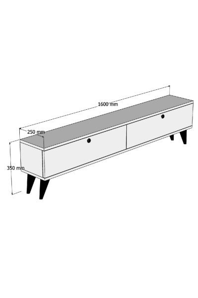 Comoda TV Paris, alba, design elegant, picioare inalte, 160 cm [5]