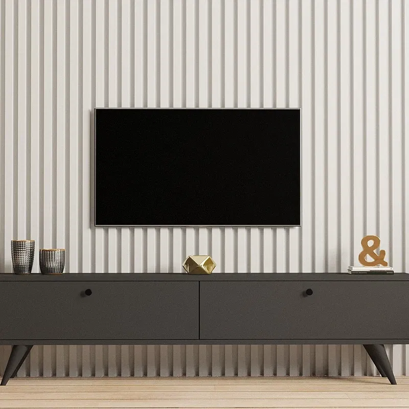 Comoda TV Paris, design elegant, antracit, compartimente deschise si inchise, 160 cm [1]