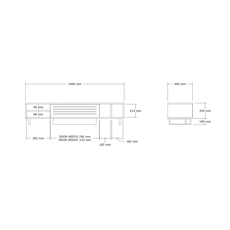 Comoda TV Safir, design modern, finisaj travertin, multiple spatii de depozitare, 160 cm [6]