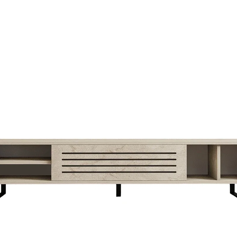 Comoda TV Safir, design modern, finisaj travertin, multiple spatii de depozitare, 160 cm [4]