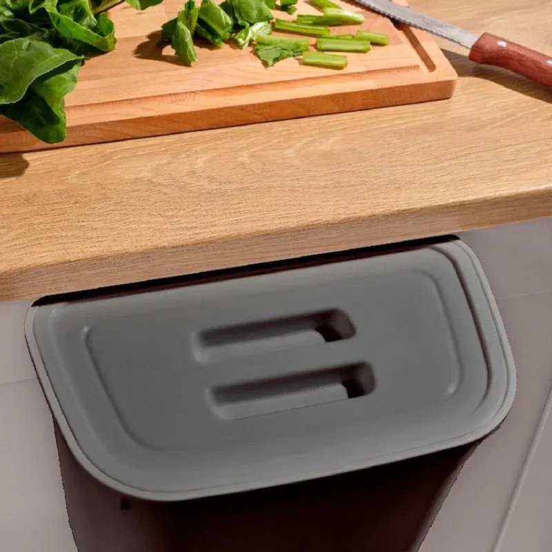 Cos de Gunoi Compact pentru Bucatarie Negru [2]