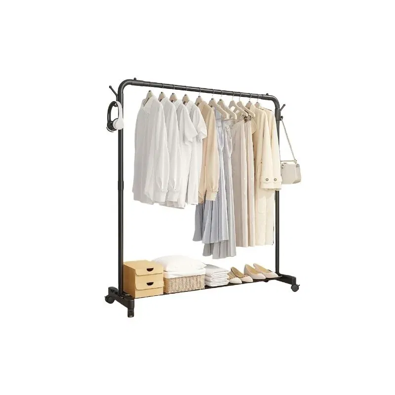 Cuier metalic cu roti si raft [2]