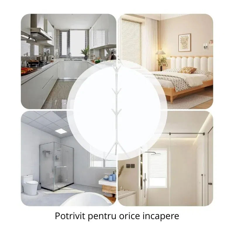 Cuier vertical metalic 166 cm cu agatatori multiple [6]