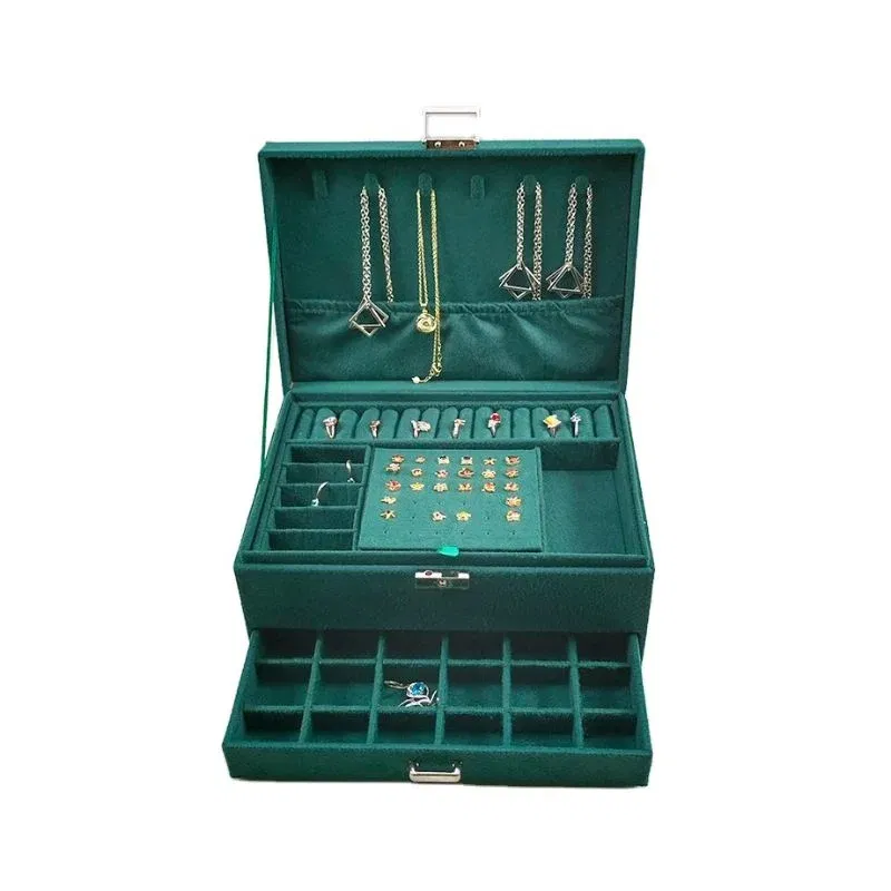 Cutie bijuterii, cu cheita, Verde smarald [10]