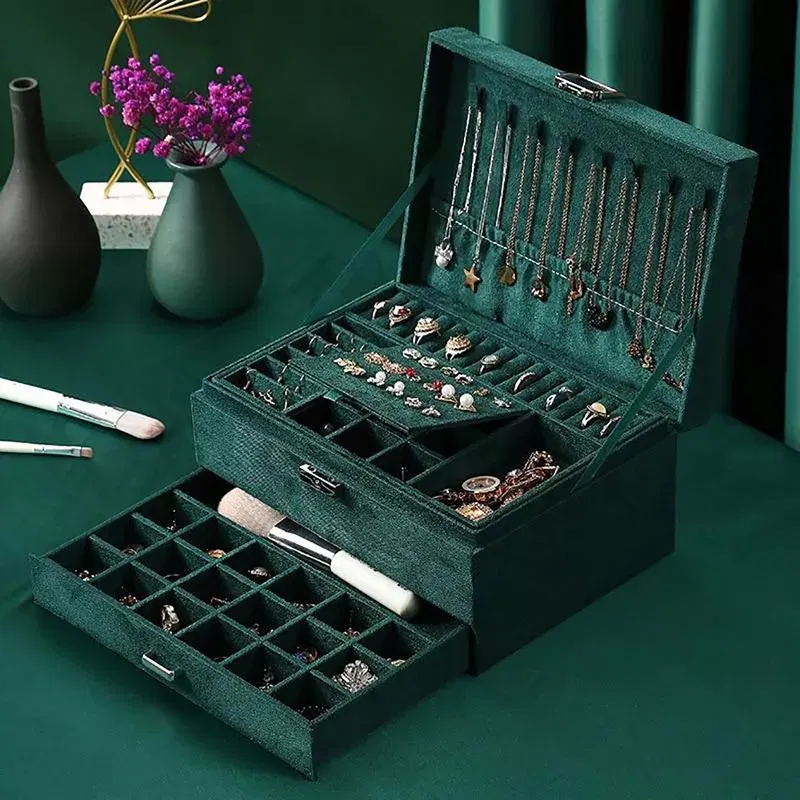 Cutie bijuterii, cu cheita, Verde smarald [7]