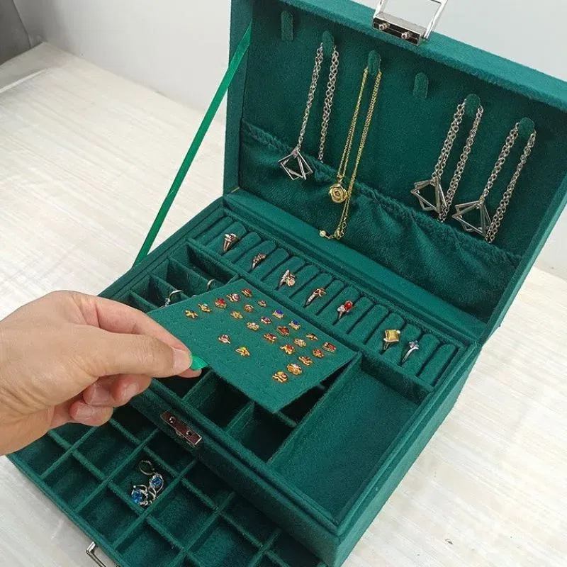 Cutie bijuterii, cu cheita, Verde smarald [4]