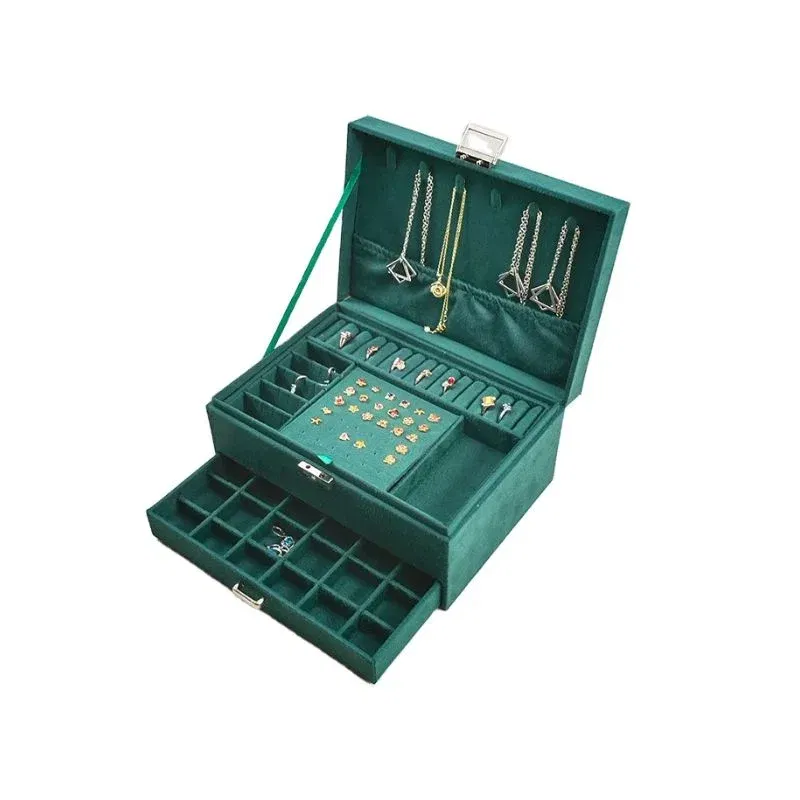 Cutie bijuterii, cu cheita, Verde smarald [8]