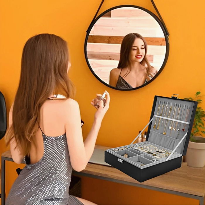 Cutie de bijuterii neagra, 26.5x26.5x9cm, Charming [4]