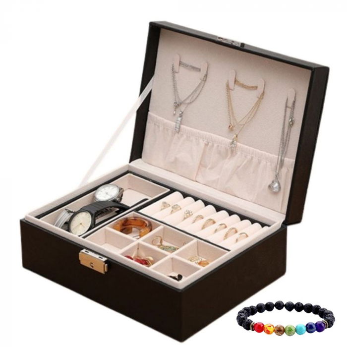 Cutie de bijuterii, neagra, 23x17x8.5cm, Luxurious [7]