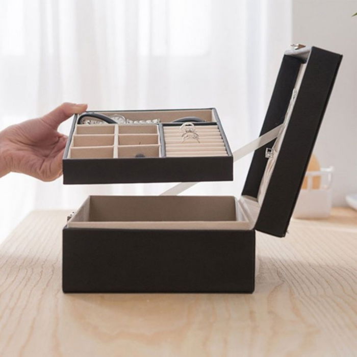 Cutie de bijuterii, neagra, 23x17x8.5cm, Luxurious [4]