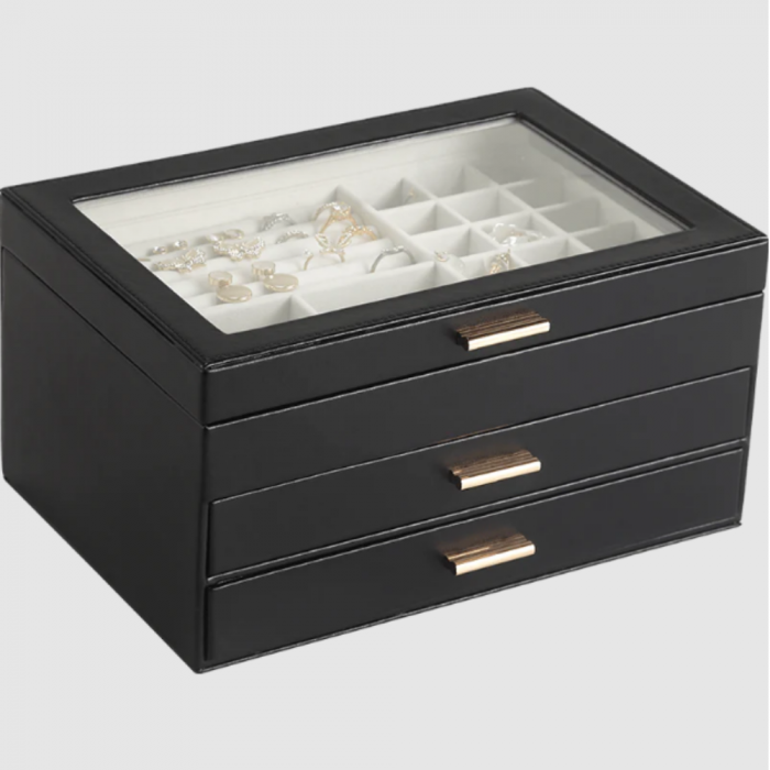 Cutie de bijuterii neagra, 26.5x18x13.5cm, Nobila [6]