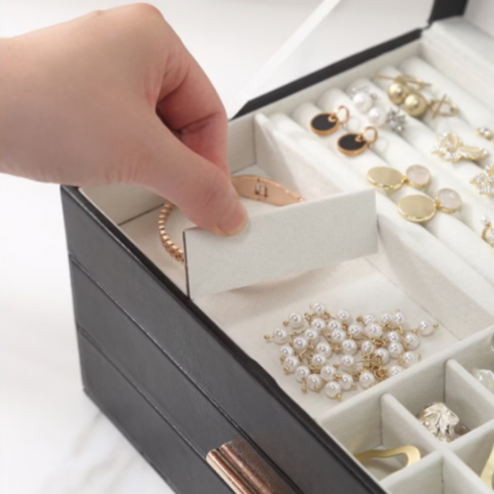 Cutie de bijuterii neagra, 26.5x18x13.5cm, Nobila [5]