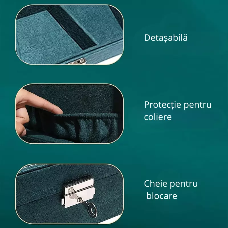 Cutie de bijuterii, verde, 29x19x6.5cm, Superba [15]