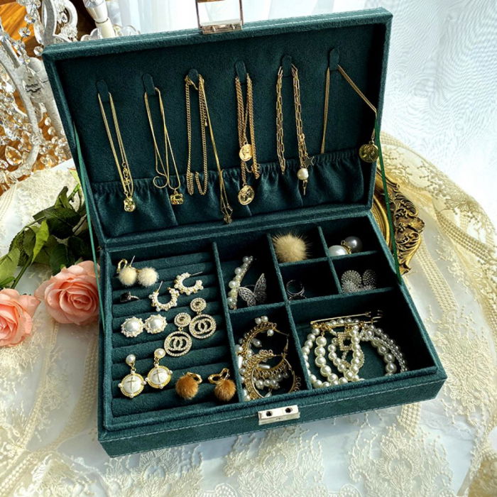 Cutie de bijuterii, verde, 29x19x6.5cm, Superba [3]