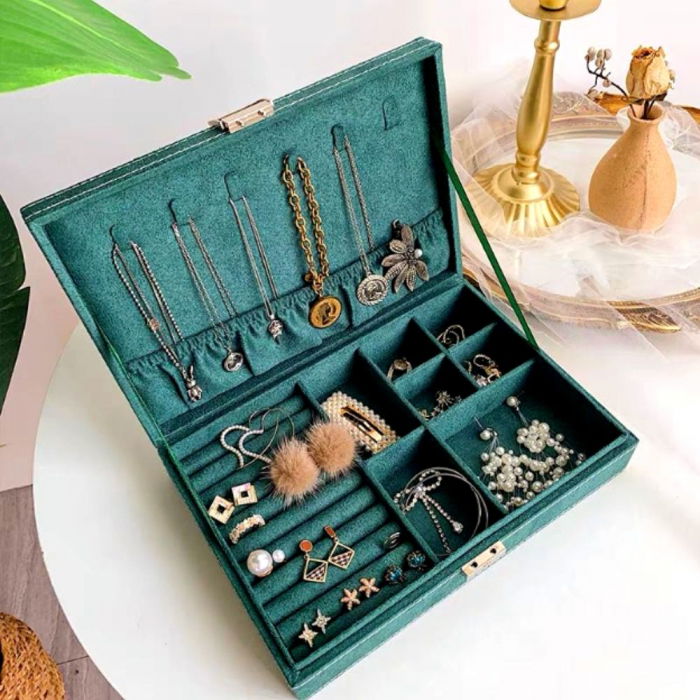 Cutie de bijuterii, verde, 29x19x6.5cm, Superba [4]