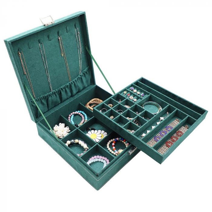 Cutie de bijuterii, verde, 26x26x8cm, You're too precious [9]