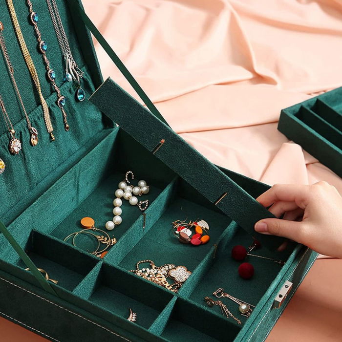 Cutie de bijuterii, verde, 26x26x8cm, You're too precious [6]