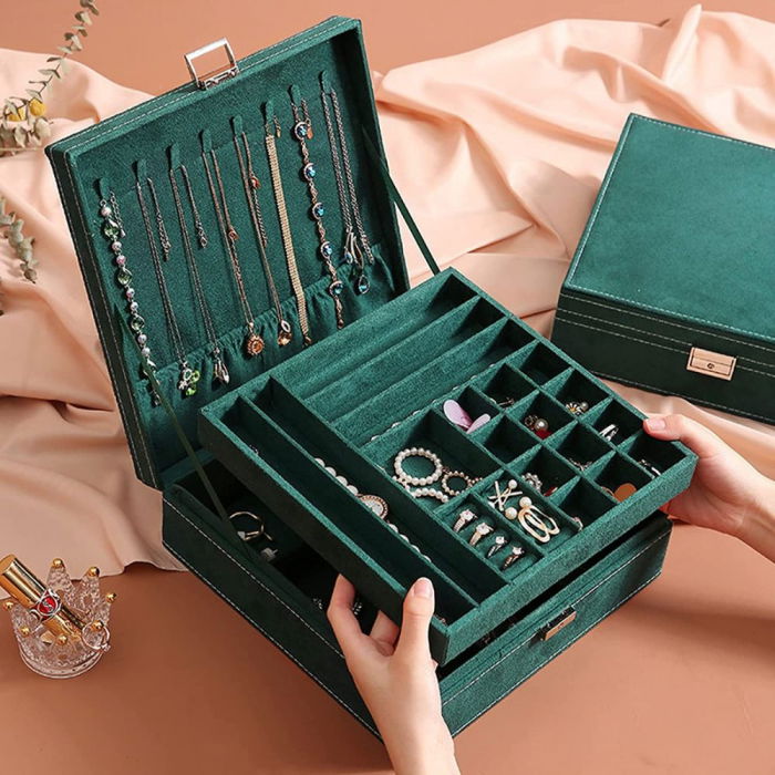 Cutie de bijuterii, verde, 26x26x8cm, You're too precious [1]