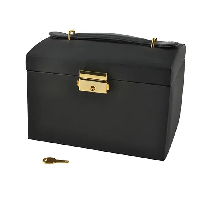 Cutie de bijuterii XL cu oglinda, cheita si 20 compartimente [9]