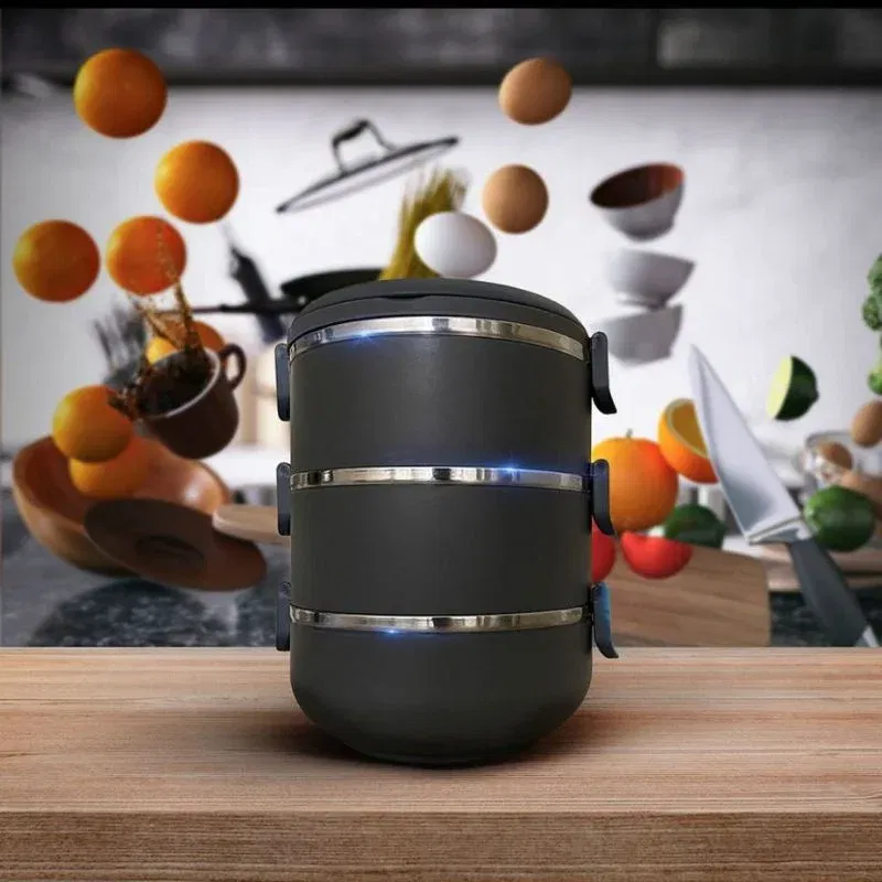 Cutie de pranz cu 3 compartimente Negru [1]