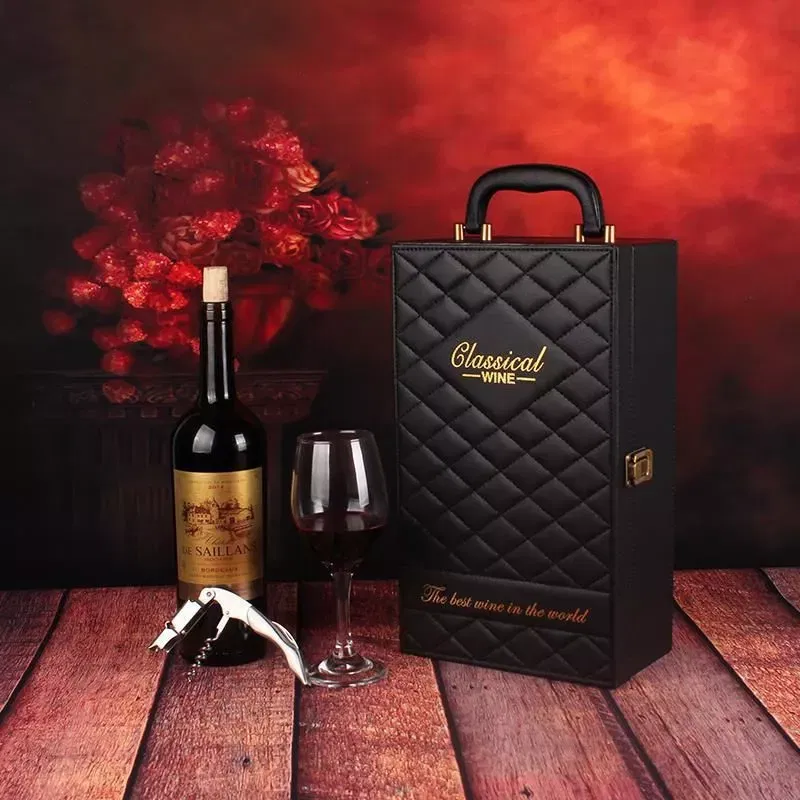 Cutie de vin Deluxe pentru 2 sticle cu accesorii de vin incluse Classical Wine [9]