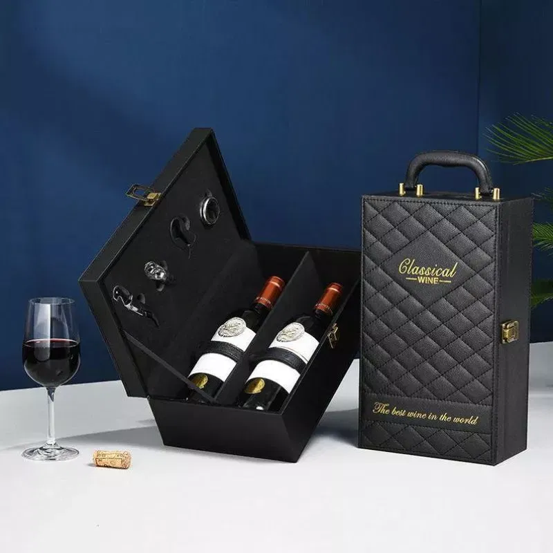 Cutie de vin Deluxe pentru 2 sticle cu accesorii de vin incluse Classical Wine [1]
