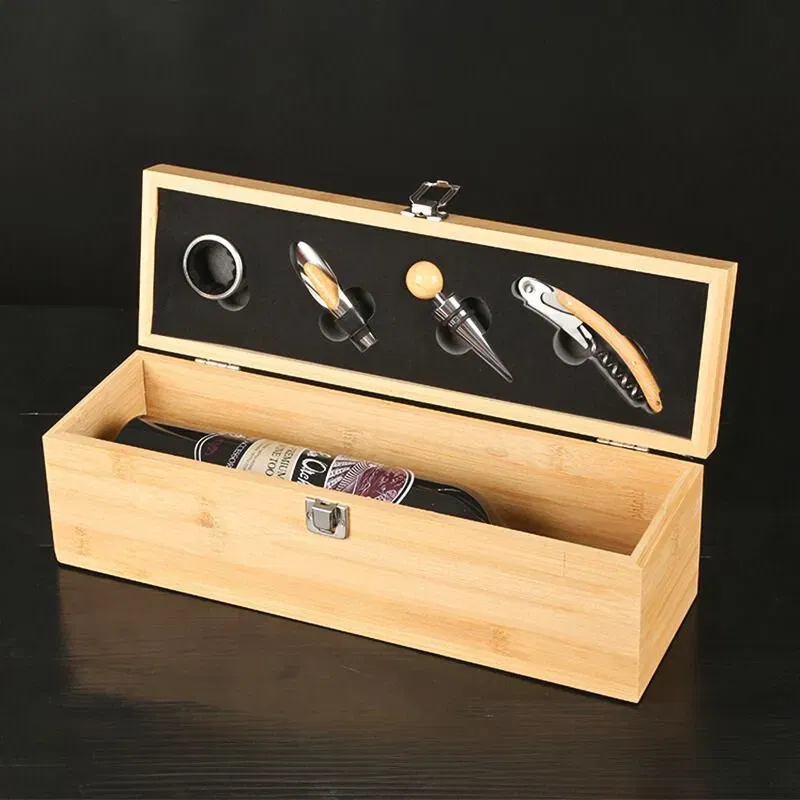 Cutie de vin pentru o sticla cu 4 accesorii incluse [2]