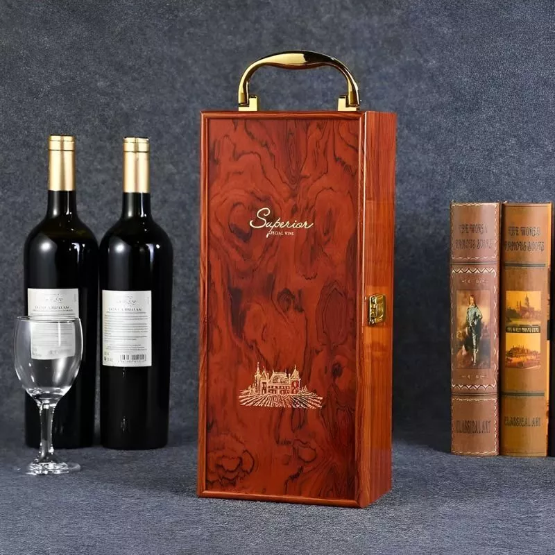Cutie de vin Wood Deluxe pentru 1 sticla cu accesorii de vin incluse Vinception [2]