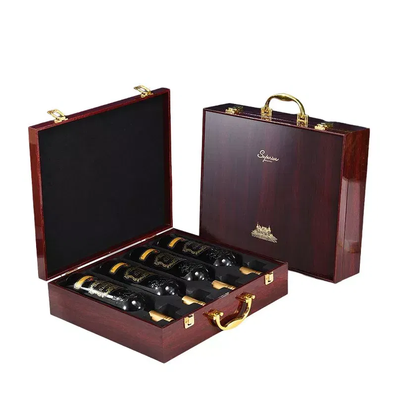 Cutie de vin XL Wood Deluxe pentru 4 sticle Grandeur [4]
