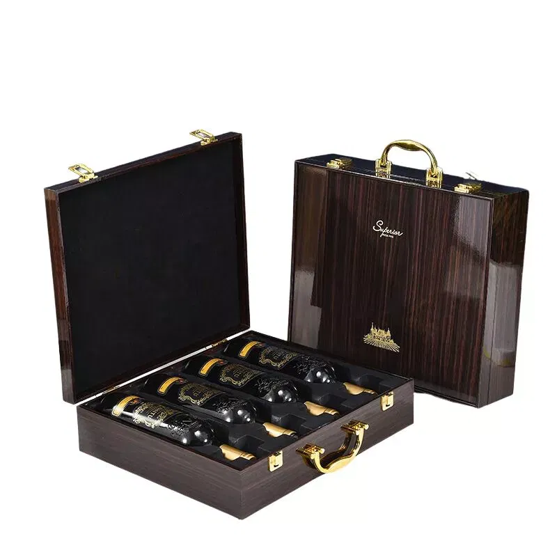 Cutie de vin XL Wood Deluxe pentru 4 sticle Majesty [5]