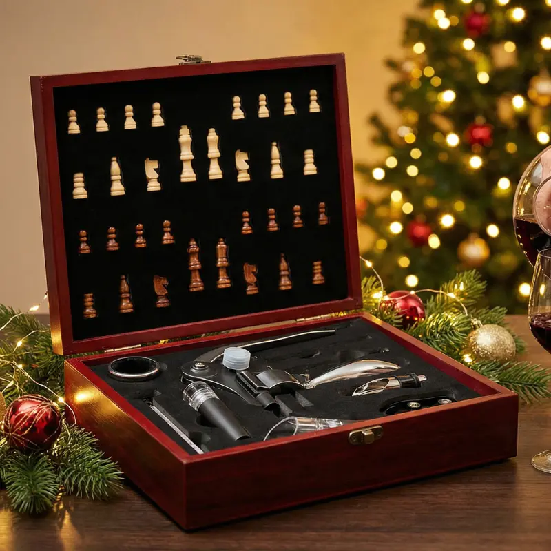 Set sah si accesorii vin, Caseta Deluxe [24]