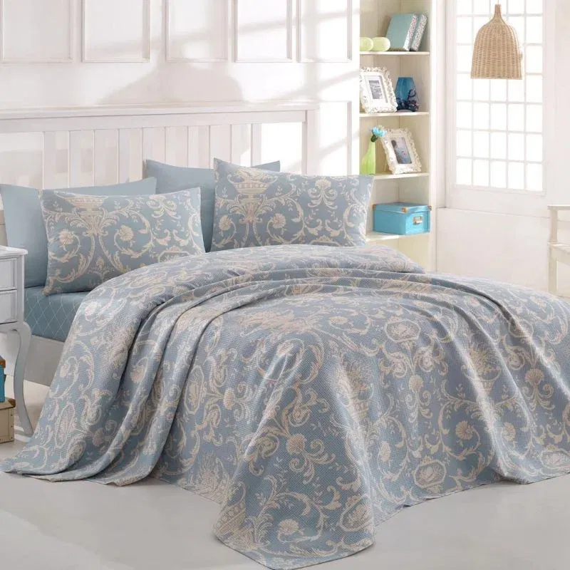 Cuvertura moale bumbac 160x235 cm pentru pat single, stil clasic [1]