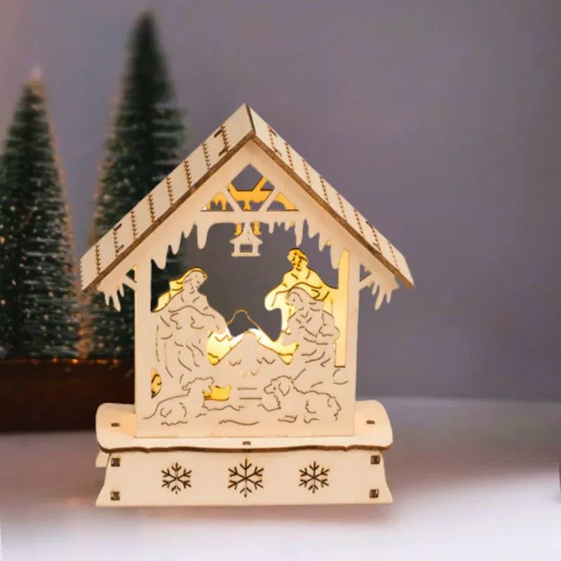 Decoratiune din lemn cu LED pentru Craciun [1]