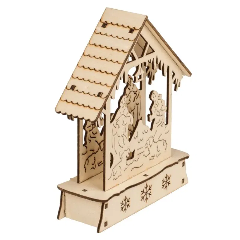 Decoratiune din lemn cu LED pentru Craciun [3]