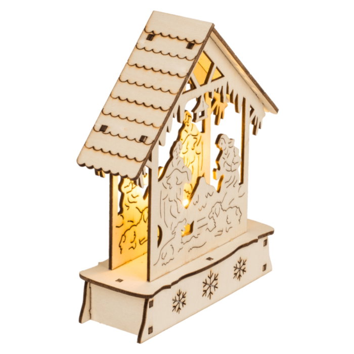 Decoratiune din lemn cu LED pentru Craciun [3]