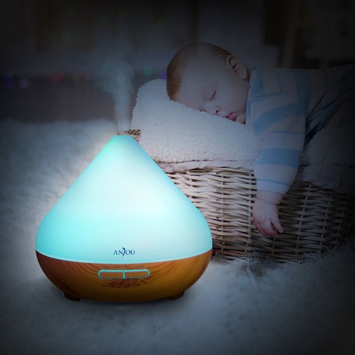 Difuzor aromaterapie AJ-AD001, 300ml, LED 7 culori [3]